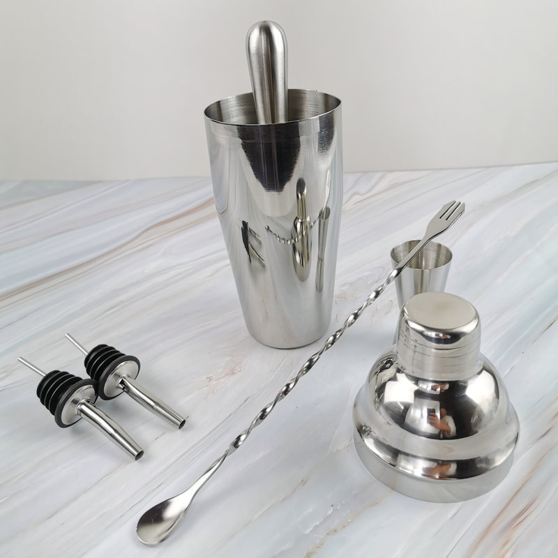 Stainless Steel Cocktail Shaker Set 6 Piece Set Cocktail Shaker 750ml Chuck Cup Hand Shaker Bar Utensils