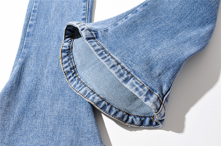 European and American Style Jeans Trousers Women's New Design Sense Slim-Fit Slim Super Showing Leg Long Micro-Sizzle Personalized Horseshoe Pants