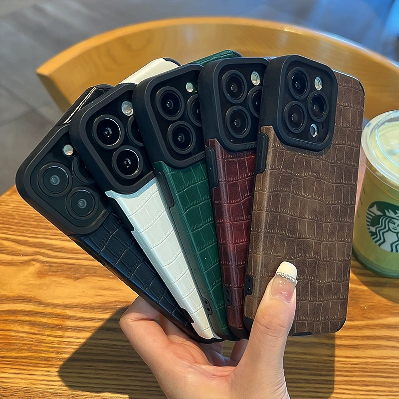 高級感鱷魚皮紋適用iPhone15ProMax 14 13 12 11皮質軟XSMAX奢華