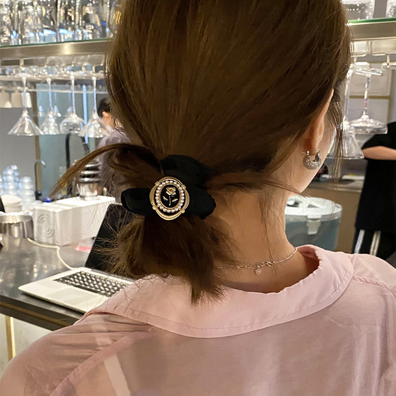 Temperament Sweet Large Intestine Hair Ring Head Rope Girl's High-grade Square Style Hair Ring Super Fairy Princess All-match Hair Accessories