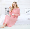 Spring Summer Autumn Women's Long Sleeve Australian Knitted Cotton Plus Size Extra Long Loose Princess Nightdress Pajamas Home Clothes