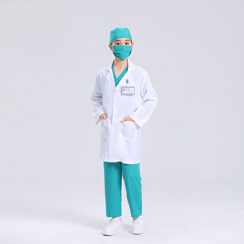 Children's White Coat Nurses' Clothing Students Role-playing Performance Clothing Boys and Girls Doctors Surgical Clothing Adult