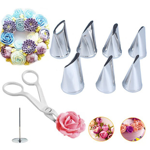 Rose Petal piping tip set stainless steel decorating clipping decorating cream cake baking DIY tool