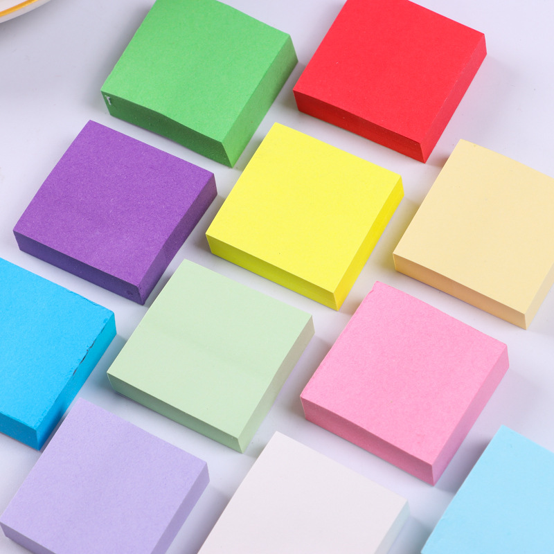 Wholesale student ins mini note paper color small square sticky notes self-adhesive index stickers fluorescent paper N times stickers