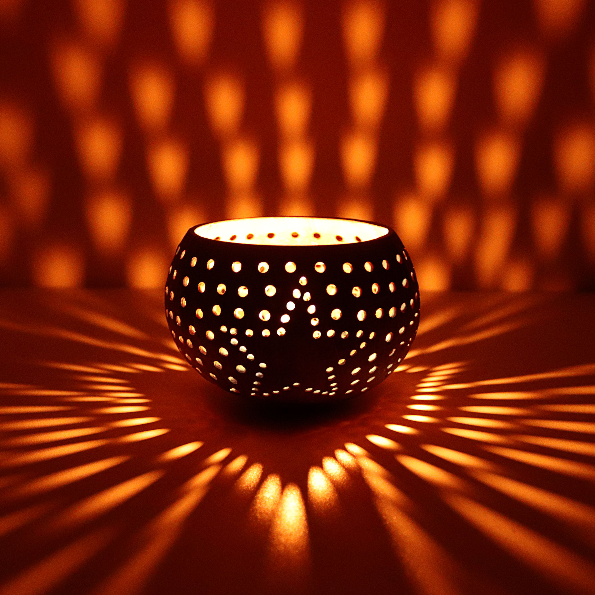 Hollow Candle Coconut Shell Bowl Coconut Shell Coconut Bowl Creative Decorative Bowl Storage Bowl Cross-border Foreign Trade Wholesale