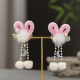 Plush rabbit ears pink-1 pair