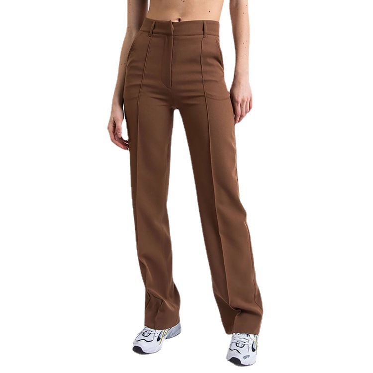 Commuter Business Casual Pants 2023 Spring New Solid Color Simple Fashion Straight Leg Wide Leg Pants Slim Fit Trousers
