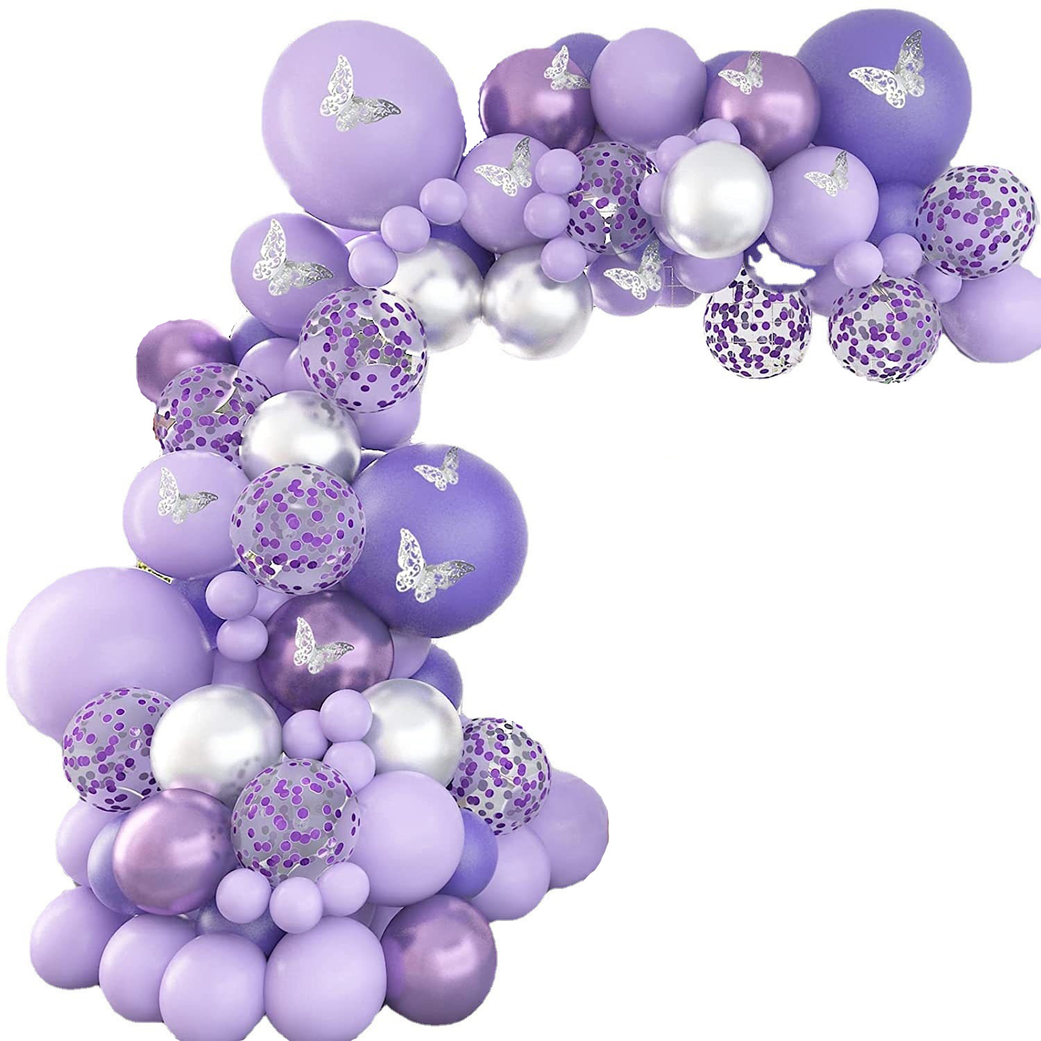 Amazon New Purple Balloon Butterfly Package Birthday Party Scene Layout Opening Arch Wedding Decorations