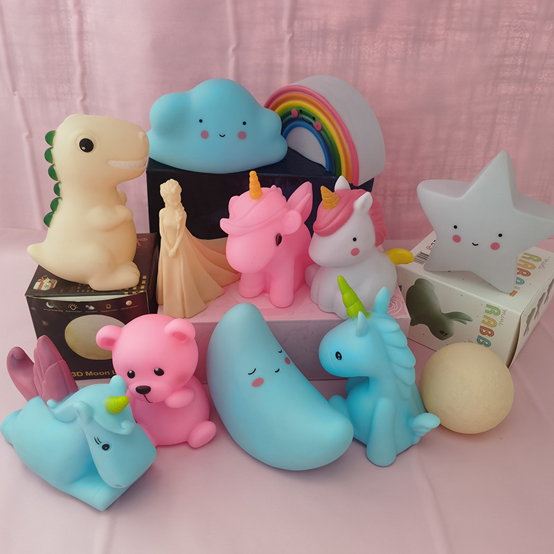 Cartoon Luminous Toy Night Market Stall Ring Internet Celebrity Atmosphere Night Light Children's Creative Gift Night Light in stock