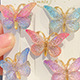 5-piece butterfly hairpin girls' hair accessories Girls' Sweet headdress hairpin gradient color accessories children's accessories clip