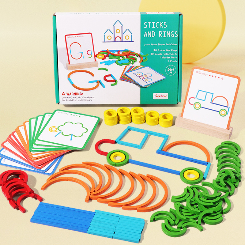 Children's Montessori Puzzle Creative Puzzle Baby Early Education Wooden Toys Children's Parent-Child Interaction Enlightenment Assembled Building Blocks