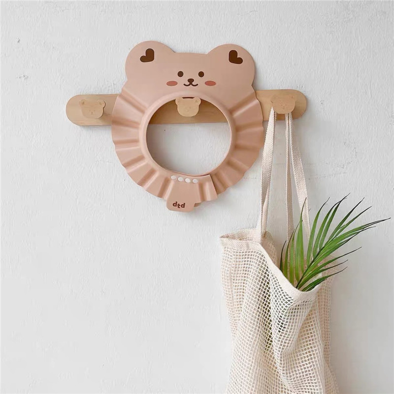 ins Korean baby shower cap shower cap shampoo artifact children bear waterproof ear protection cap adjustable