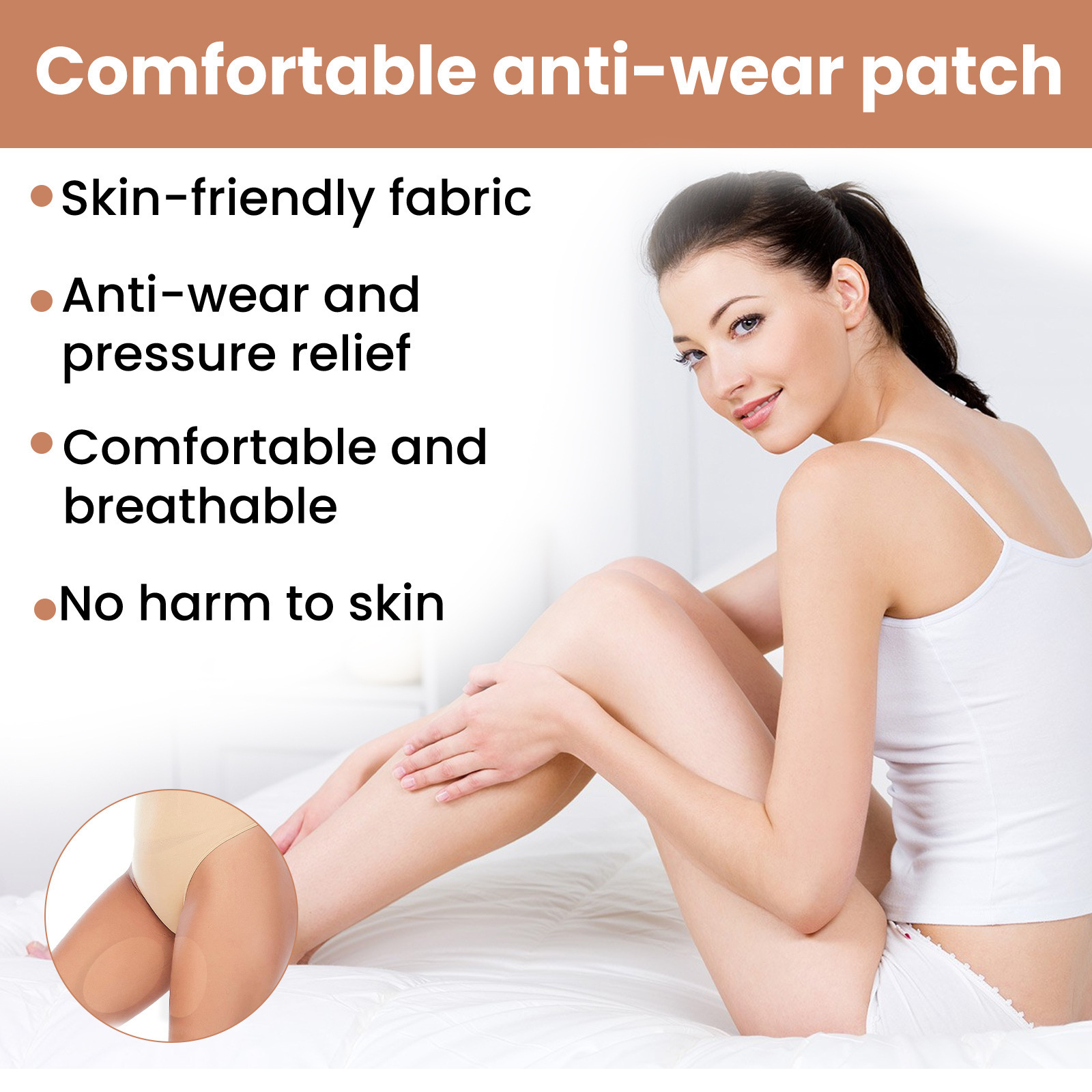 EELHOE thigh anti-wear stickers invisible seamless anti-friction high elastic thigh inner calf anti-wear casual stickers