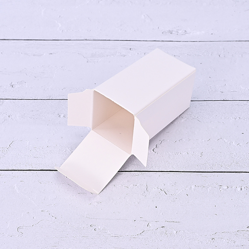 In stock thick small white box wholesale universal cosmetics packaging folding white cardboard box small batch color box custom