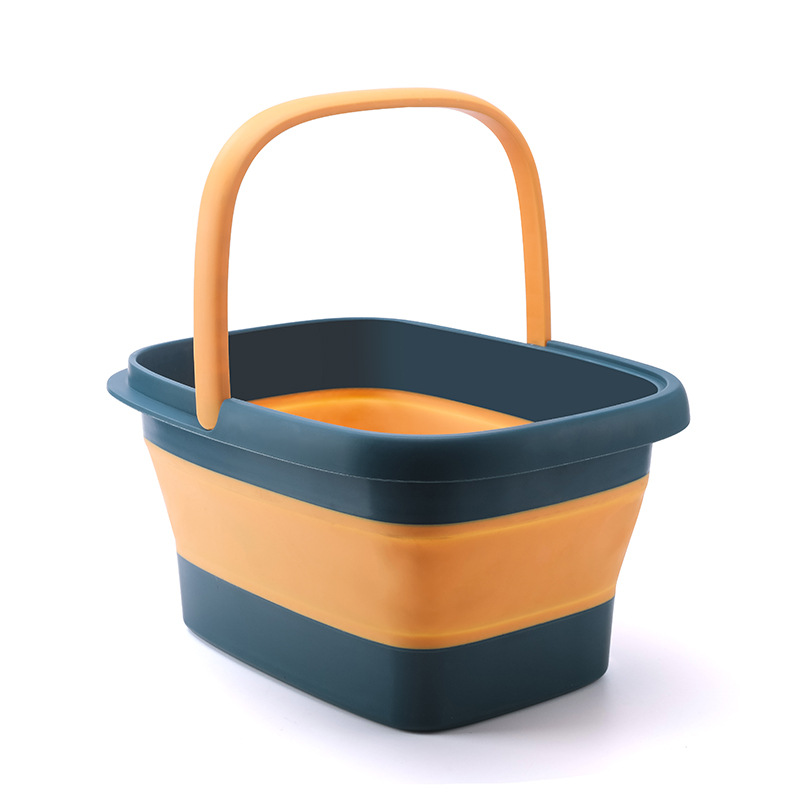 One-piece delivery square folding portable foot bath bucket foot bath tub car bucket laundry bucket student washboard