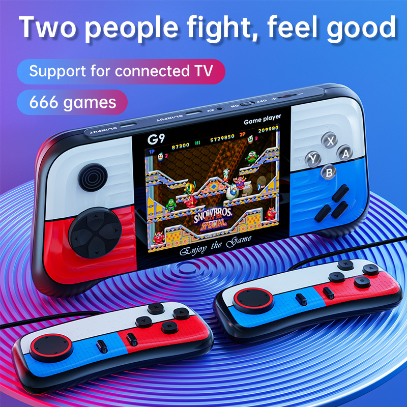 Handheld game machine 2022 new cross-border rocker retro color contrast handheld PSP game arcade G9 game machine