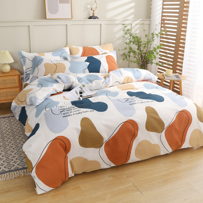 One-piece quilt cover wholesale factory direct skin-friendly comfortable simple single-double student dormitory home quilt cover four-piece set