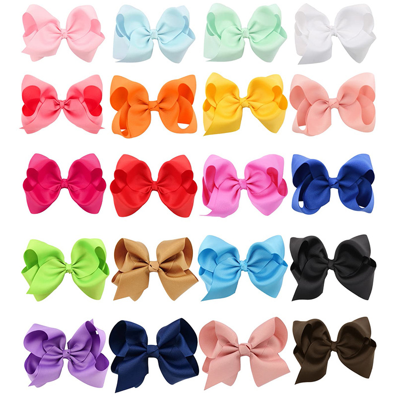 Cross-border rib with children's hair clip warped flower bow headdress 4 inch bubble flower Amazon girl's side clip