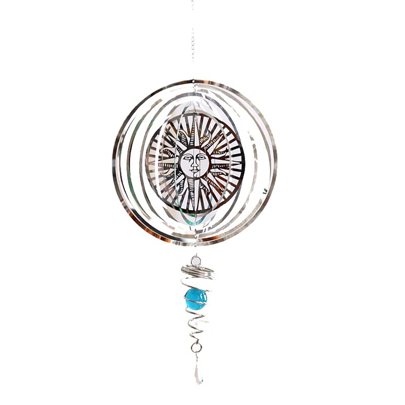 Creative metal stainless steel wind chime three-dimensional foldable rotating wind chime interior decoration pendant cross-border supply