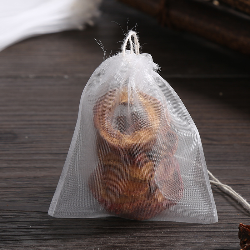Nylon 6 * 7cm drawstring disposable tea bag mesh flower tea filter bag tea bag coffee bag powder bag