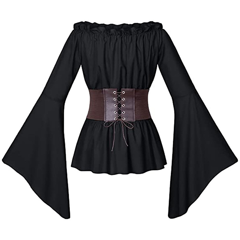 2023 Medieval Retro Women's Pirate Shirt Costume Cosplay Stage Dress Up Festival Play