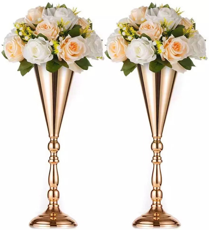 結婚祝いの道具は金色の鉄芸の結婚式の現場に花器ホテルのショーウインドーを配置して家の花瓶を飾ります。|undefined