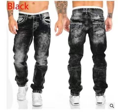 Cross-border Europe and the United States men's jeans Amazon number sold through elastic personality loose jeans new generation of hair