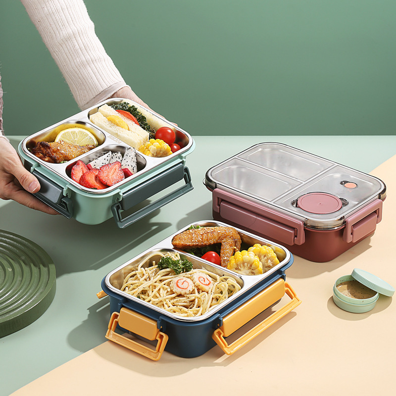 304 Stainless Steel Insulated Lunch Box Sealed Office Worker Student High-value Lunch Box Can Be Filled with Water