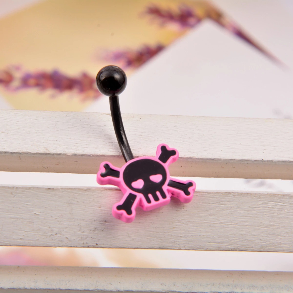Foreign Trade Amazon AliExpress Skull Pink Rose Gold Belly Button Ring Short Ghost Head Umbilical Ornaments Body Piercing Jewelry