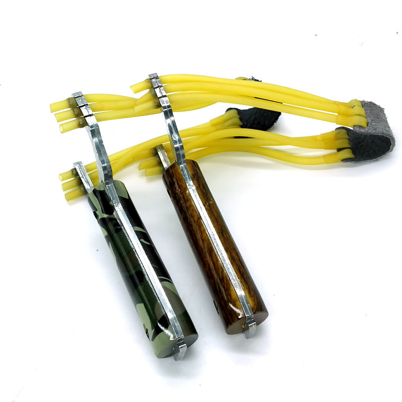 Wholesale Rosewood camouflage wild wolf Slingshot three cards 6 shares card ball slingshot outdoor three cards Wolf slingshot five yuan store supply