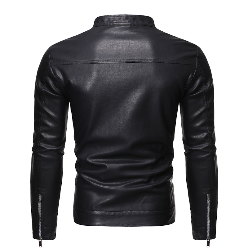 [Plus velvet // thin] Foreign trade new men's leather jacket men's cross-border autumn and winter motorcycle casual coat men's clothing
