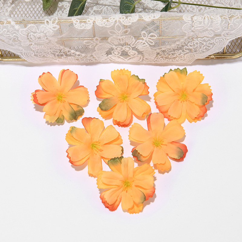 Artificial plum blossom head fake flower lucky flower silk flower daisy flower decoration supplies diy handicraft wedding