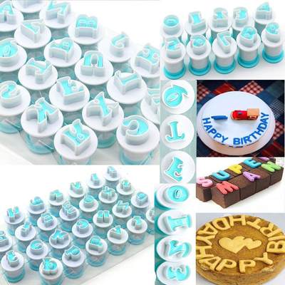 Chukai 26p upper and lower case alphanumeric biscuit spring mould sugar cake printing plastic mould spot