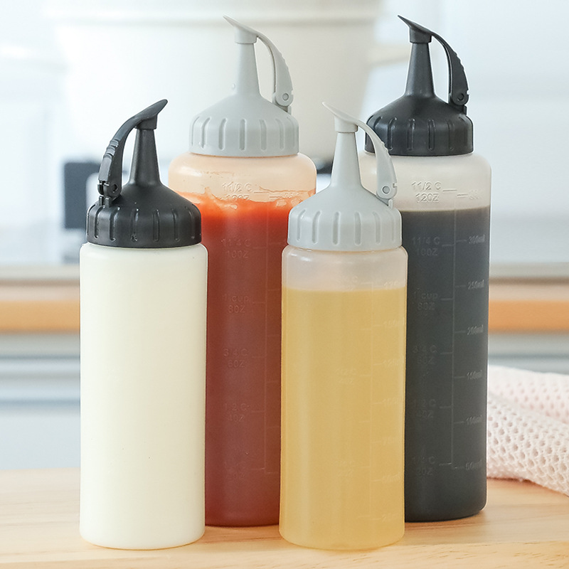 Squeezing Sauce Bottle with Flower Tip Squeezing Pot Ketchup Jam Salad Sauce Oyster Sauce Squeezing Pot Household Squeezing Pot Oil Pot Sauce Bottle