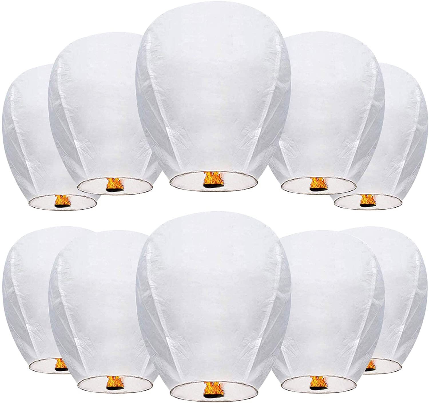 Chinese Paper Lanterns Kongming Lantern Wishing Lamp White Oval Flame Retardant Paper