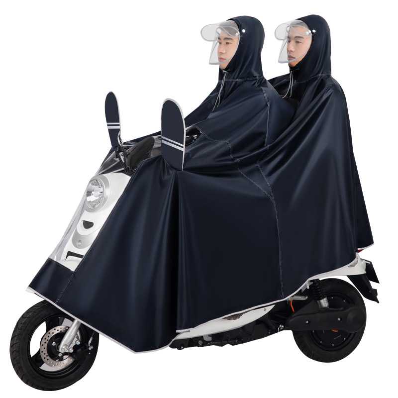 Electric Car Raincoat Motorcycle Poncho Visual Dashboard Thickened Oxford Cloth Single Double Riding Battery Car Raincoat