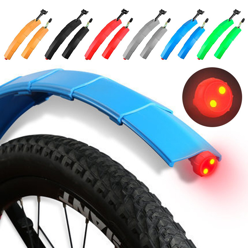 LED bicycle telescopic Fender mountain bike rain shield mud tile all-inclusive rain shield 26 inch with light