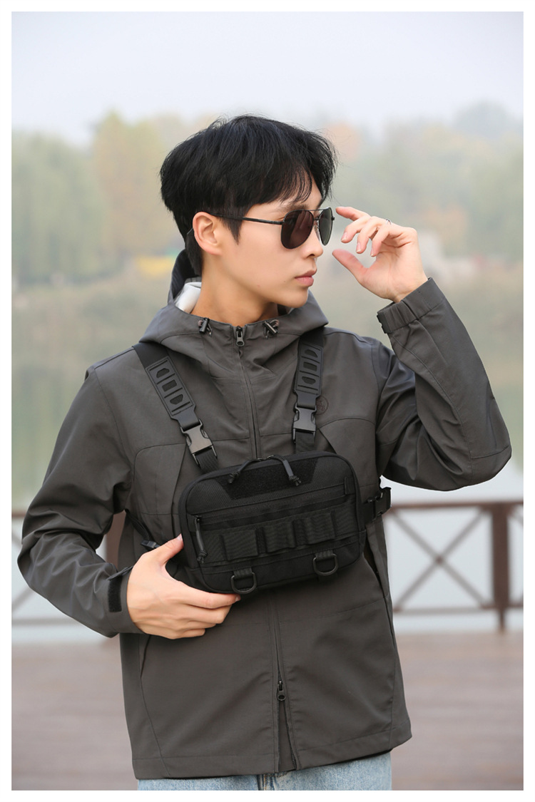 Luya bag ny taktisk brystveske menns brystveske kamuflasje midjeveske multifunksjonell utendørs ridesportsvest hengende veske_voghion.com