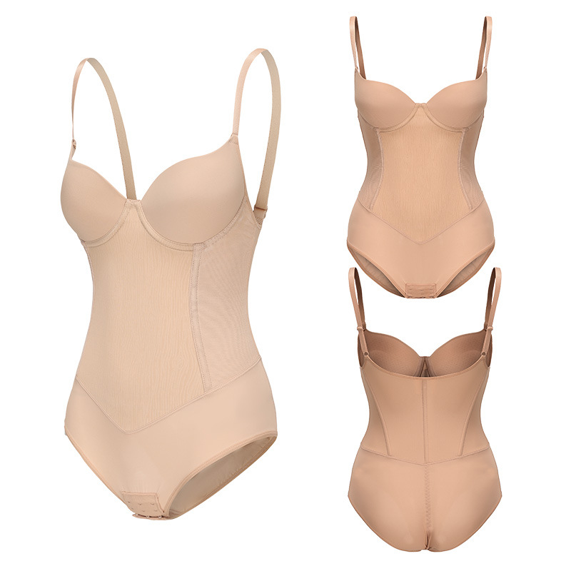 Cross-border Enhanced Body Shaping Clothes with Steel Rim Bra Jumpsuit 7 Steel Bones Strong Abdomen Tucking Waist Hip Lifting