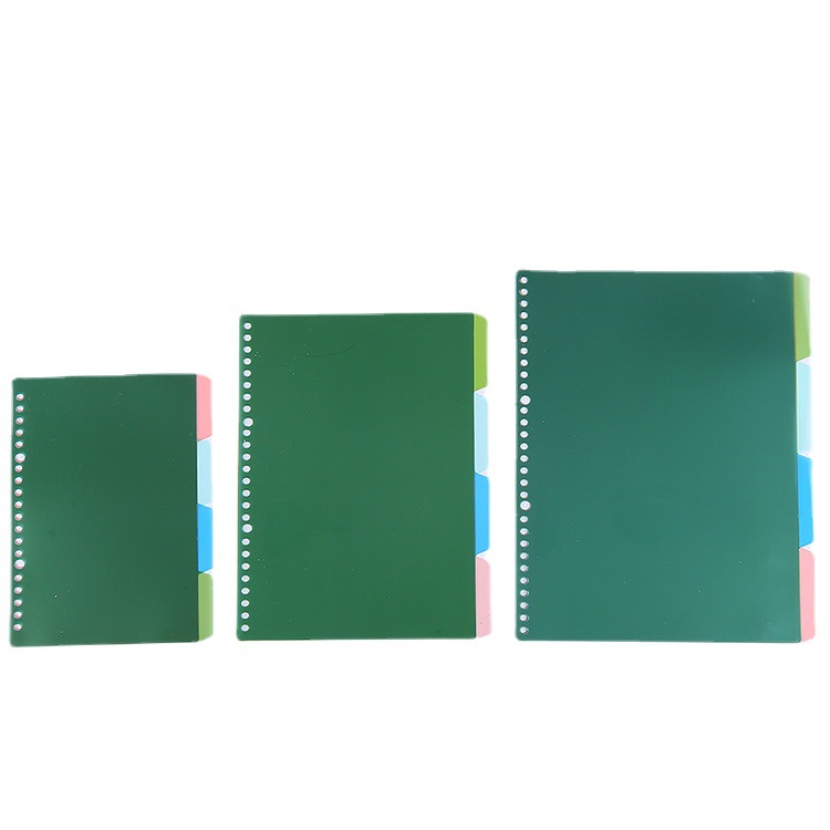 4-color PP loose-leaf index separator A4B5 notebook separator tab A5 subject error correction classification page