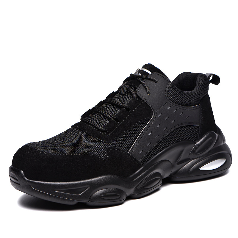 Four Seasons Labor Protection Shoes Men's Anti-smashing and Anti-stab Steel Toe Soft Bottom Work Shoes Breathable and Lightweight Safety Shoes