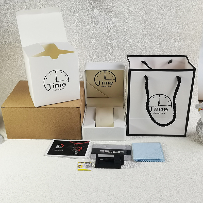 Sanda Watch Packaging Gift Paper Box Square Quartz Watch Fashion Watch Universal Leather Box Factory Outlet