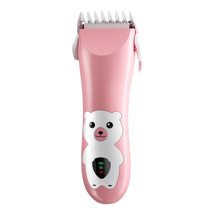 Factory wholesale baby hair clipper light sound waterproof barber scissors shaving head electric clippers rechargeable baby hair shaver