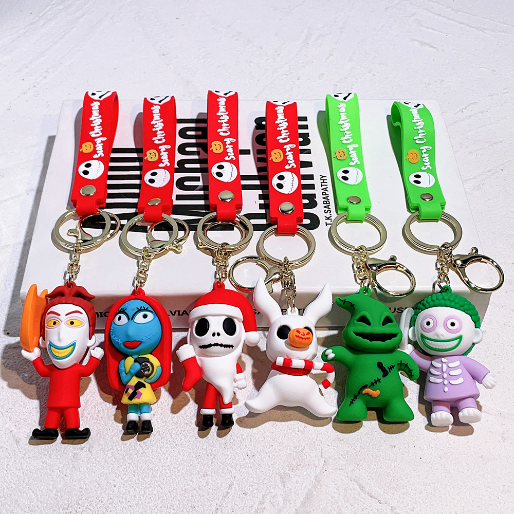 Cross-border Explosions Christmas Night Cry Keychain Pumpkin Skull Cartoon Doll Keychain Party Gift Pendant