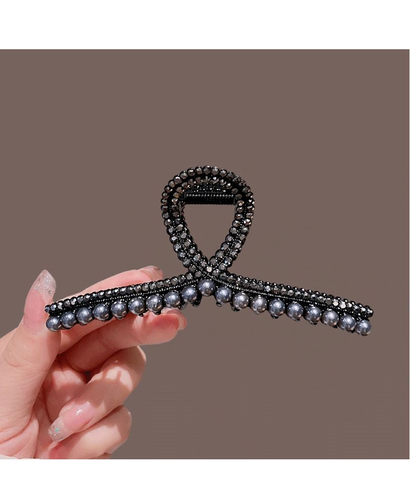 Autunno e inverno Nuovo Nero forcina per capelli da donna di alta qualità senso posteriore della testa piastra per capelli grande clip di squalo temperamento copricapo_voghion.com