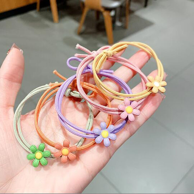 Daisy Hair Loop Korean Style Small Fresh Hair Rope Sweet Girl Candy Color Hair Accessories Hair Rope Women's Tie Rope Women's Hair Rope