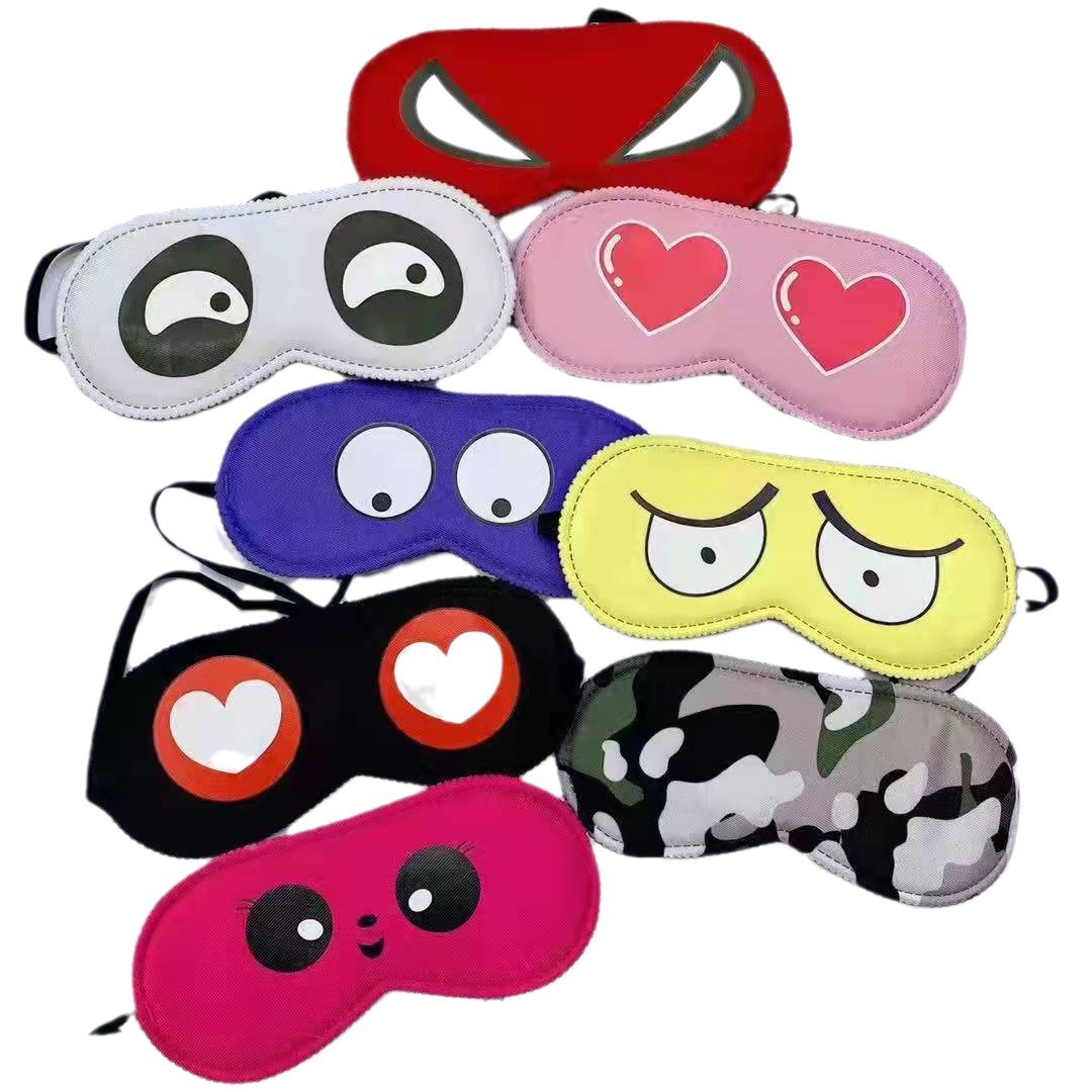 Cartoon Cute Expression Eye Mask Funny Printing Shading Breathable Sleeping Animation Eye Mask Student Female Male Universal