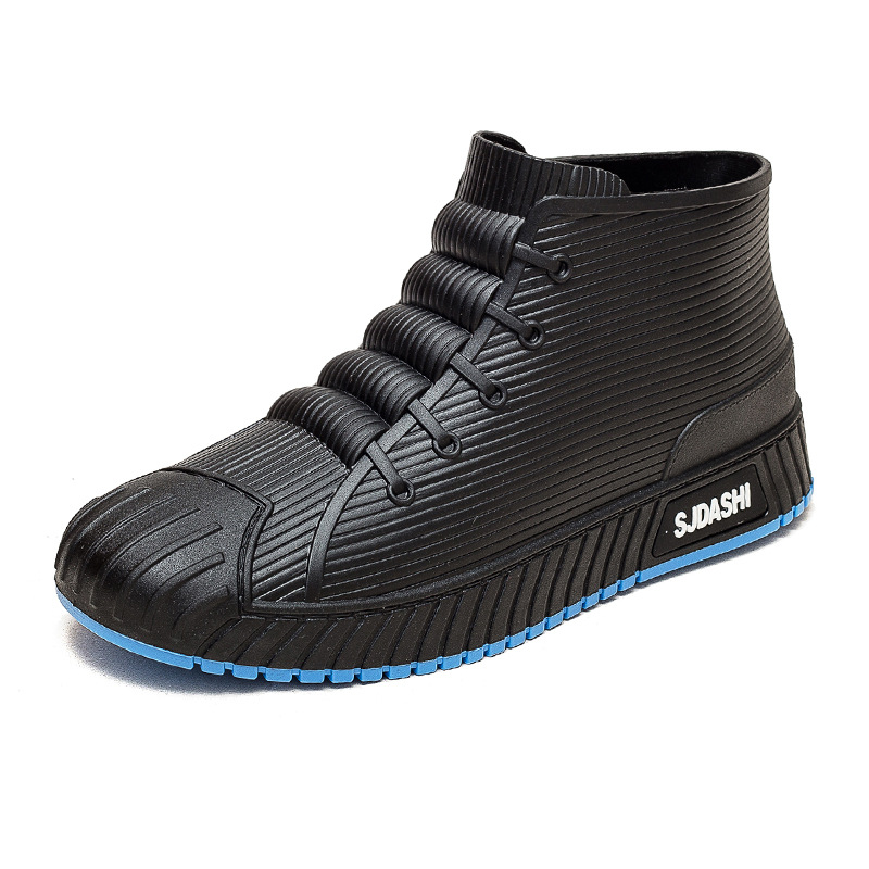 New rain boots men's waterproof shoes outdoor wear fashion student short tube Four Seasons work non-slip rain boots adult rubber shoes