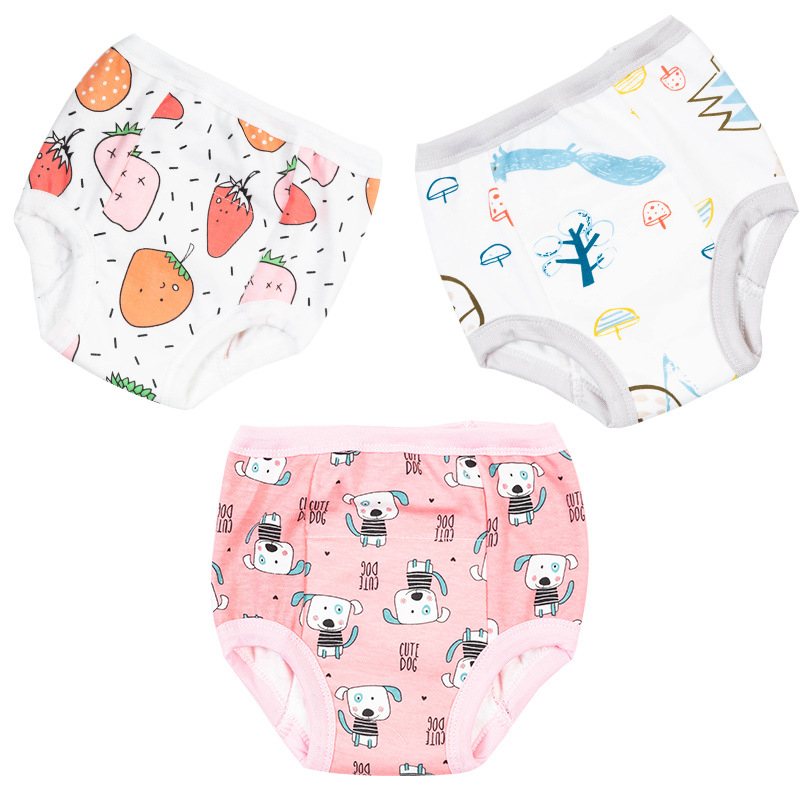 New pull-up pants modeling study pants cotton baby cloth diaper pants edge six-layer thick training pants diaper pants waterproof