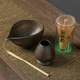 Stoneware gold matcha bowl thin mouth 4-piece set